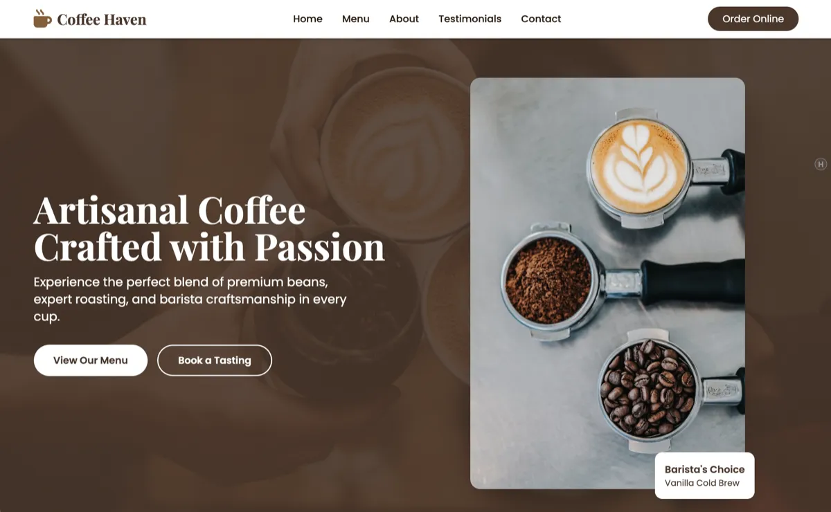 Coffee Haven Landing Page
